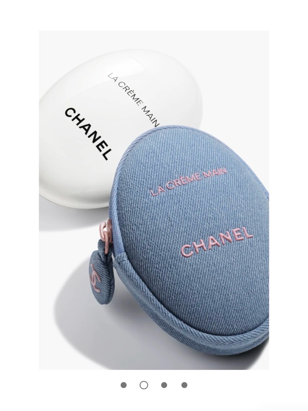 CHANEL La Crème Main Hand Cream with Blue Denim Zip Pouch *Limited Edition* - Picture 2 of 4